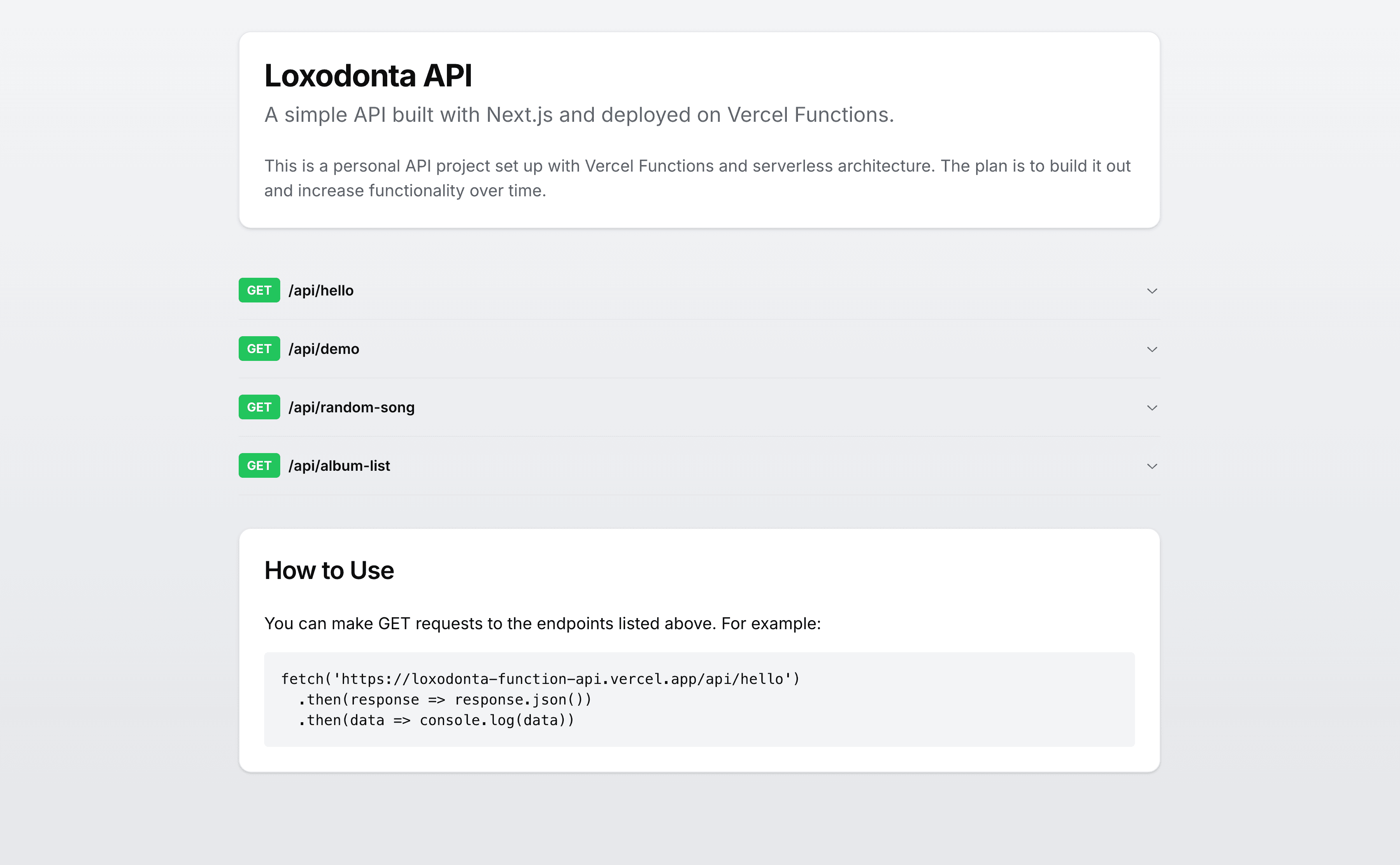 Loxodonta Function API preview